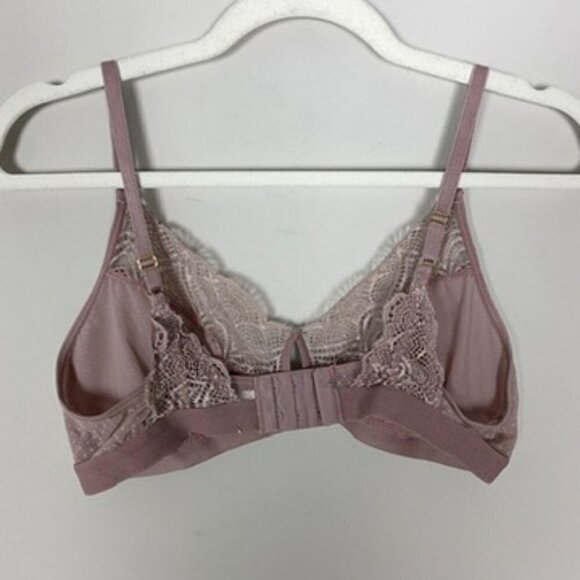 Leonisa Bralette Bra Intimate Lace Polka Dot Pink Womens Large - Picture 2 of 6